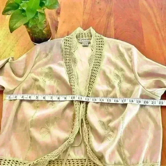 Vintage Y2K Boho Western Pattern Earthy Festival Blouse Top with Crotchet - Picture 12 of 14